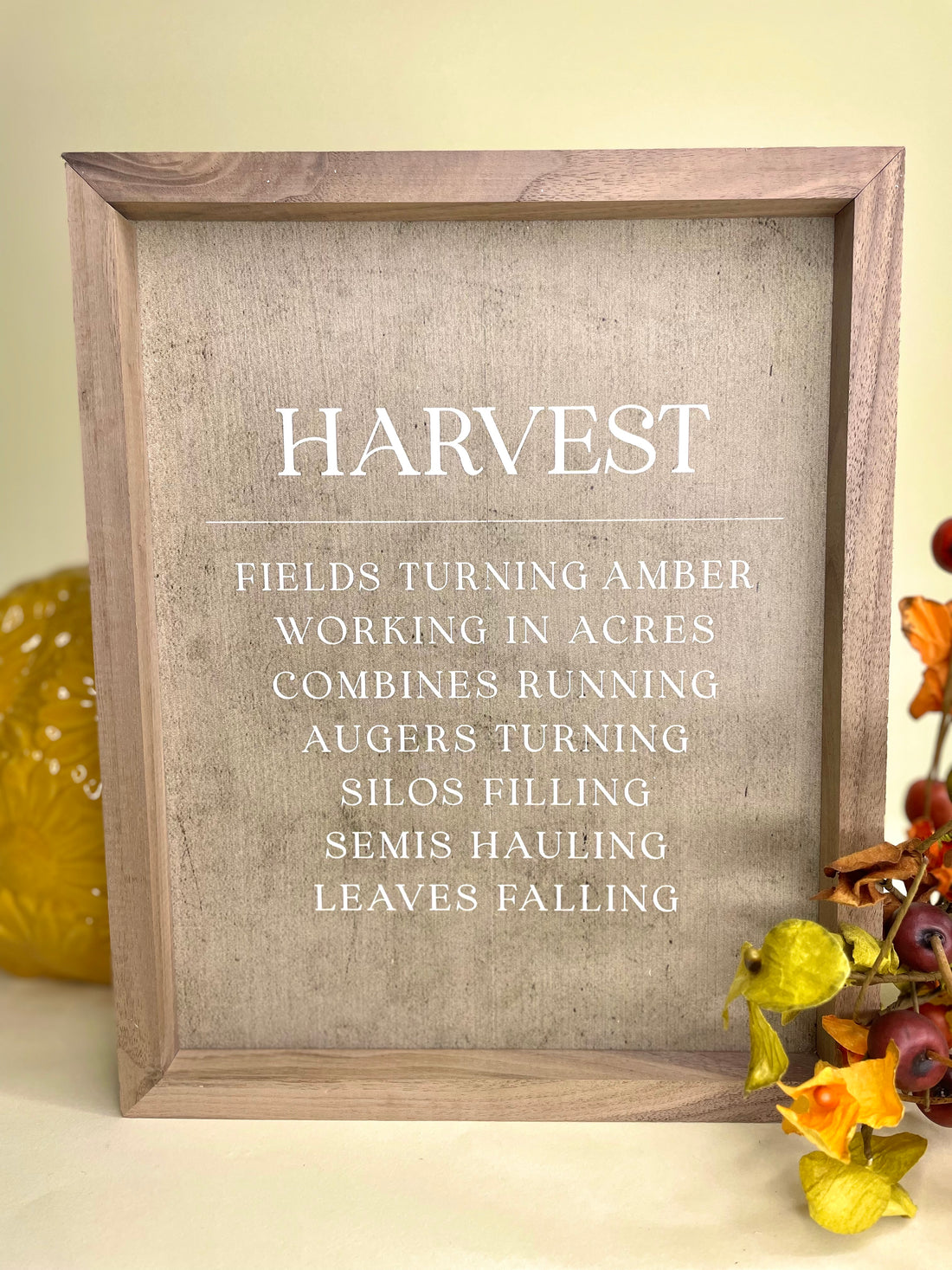 Harvest Fields Turning Amber Sign