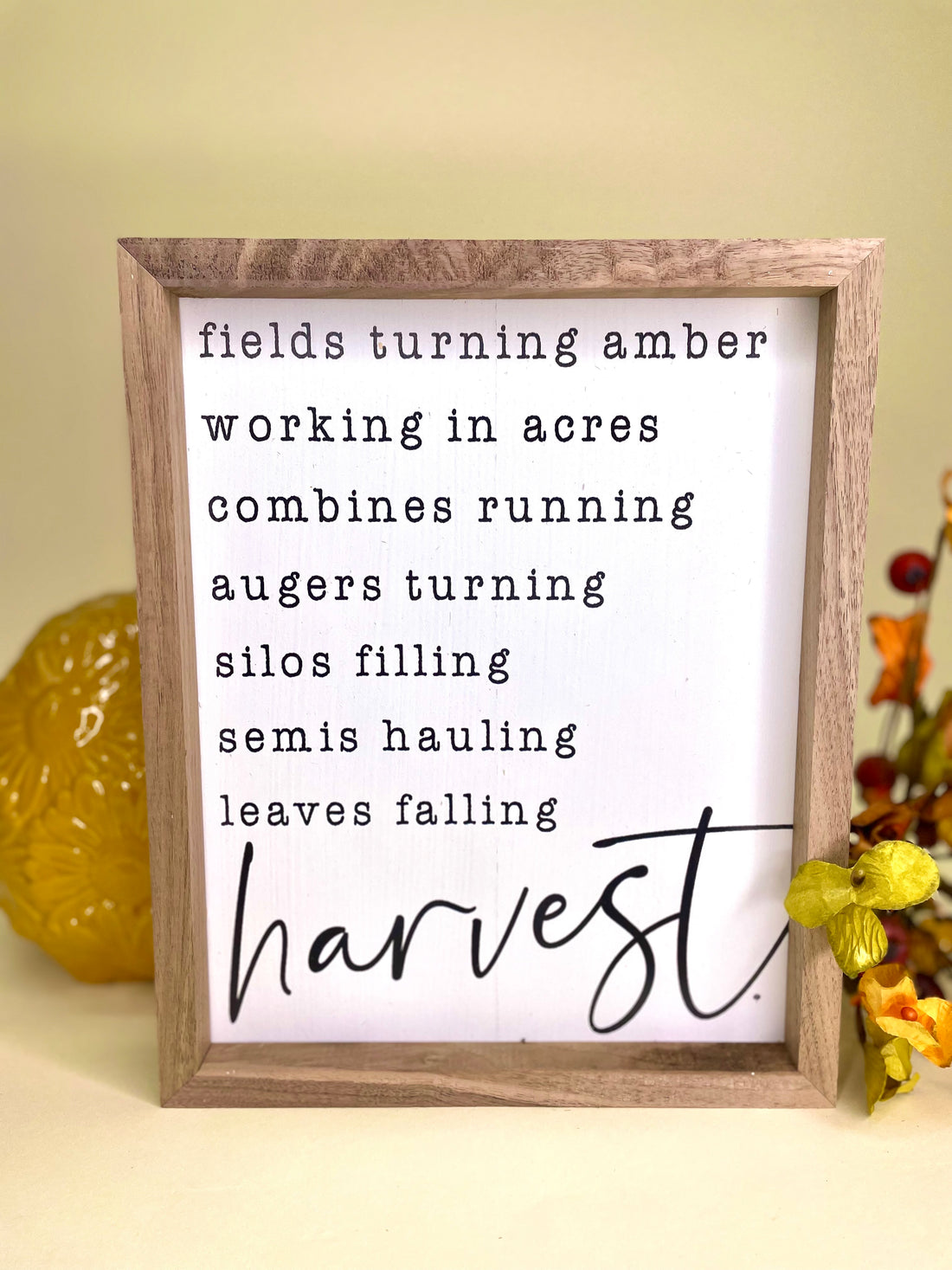 Harvest White Sign